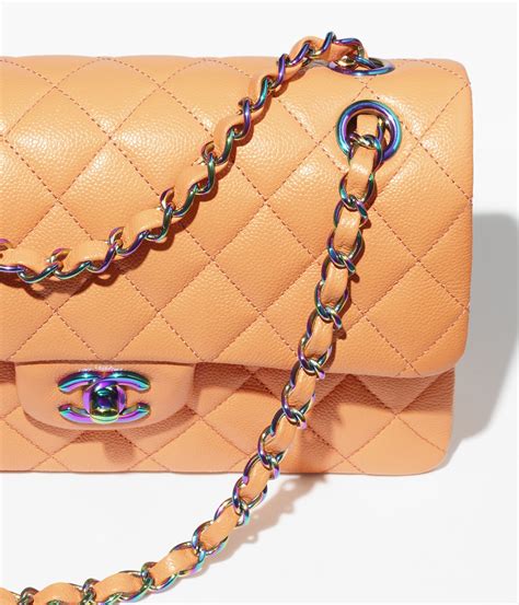 Chanel 22 mini handbag, Shiny calfskin & rainbow 